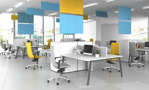 kantoortuin met verbeterde akoestiek