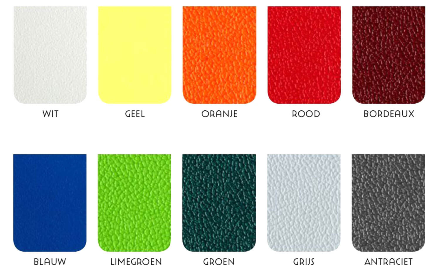 Kleuren van de kunststof stoelen