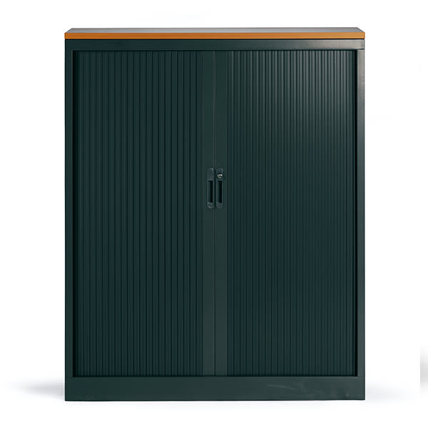 middelhoge roldeurkast met topblad bij Officetopper