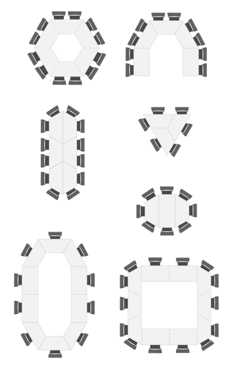 opstellingen trapezium tafels