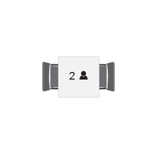 vierkante vergadertafel voor 2 personen