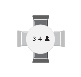 ronde vergadertafel voor 3 tot 4 personen