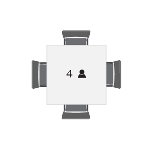 vierkante vergadertafel voor 4 personen