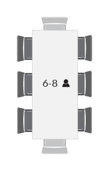 vergadertafel voor 6 tot 8 personen