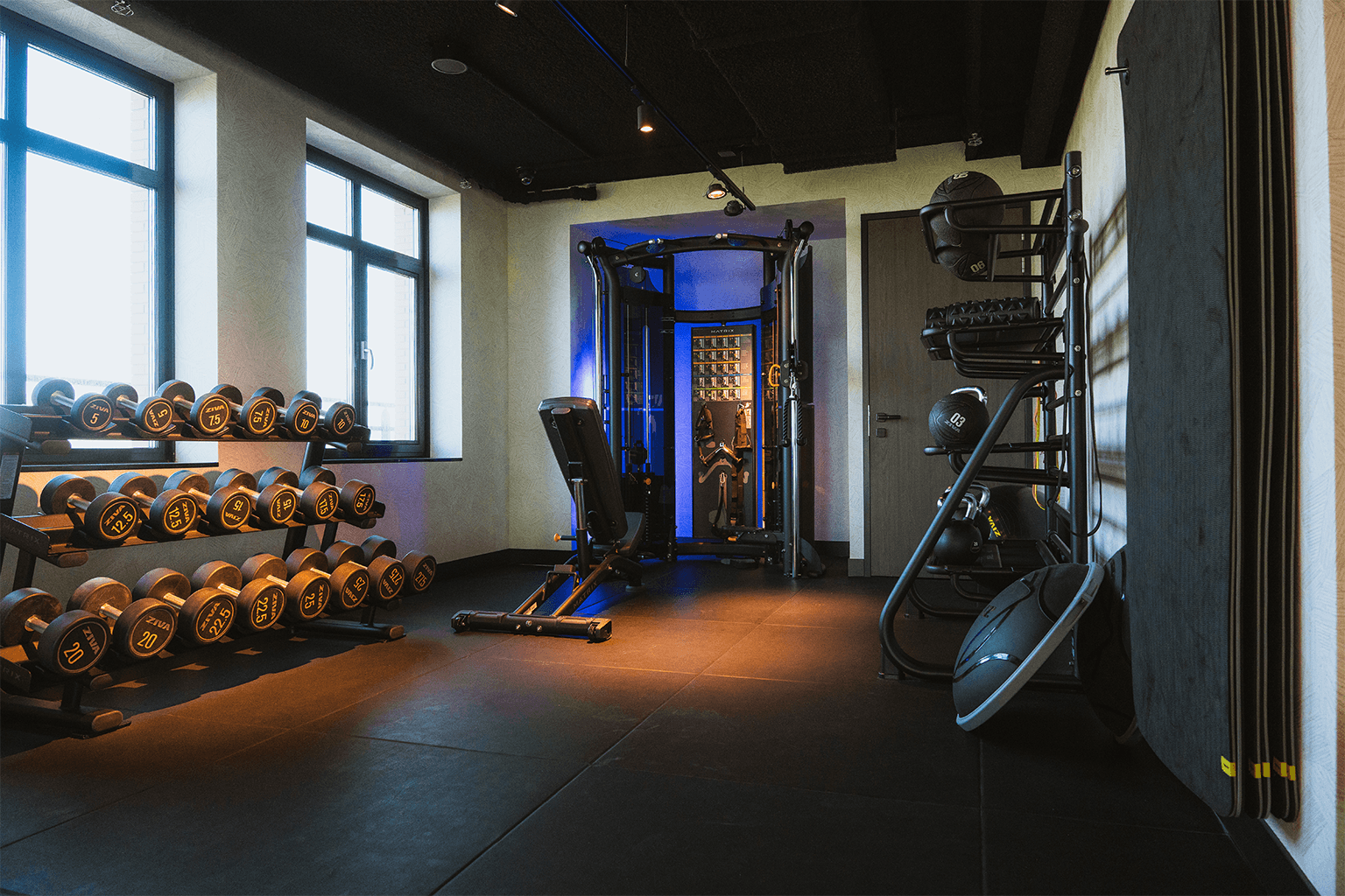 Kantoor met fitnessruimte