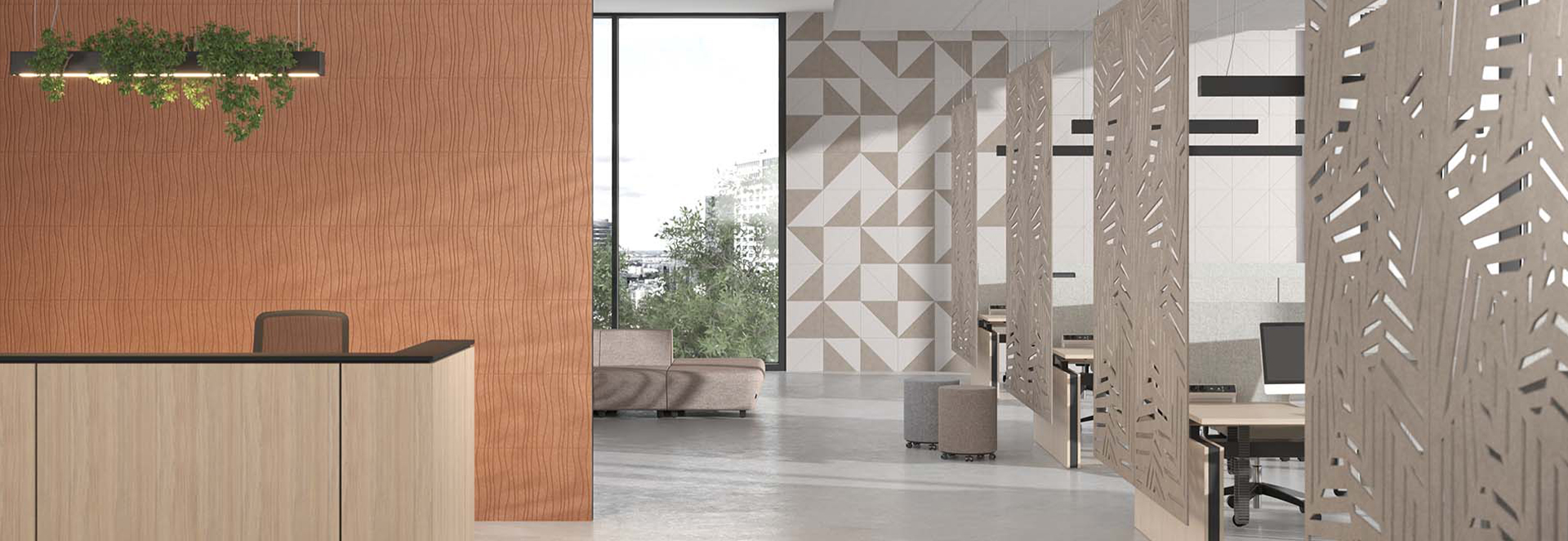 Akoestische PET felt panelen voor uw kantoorruimte